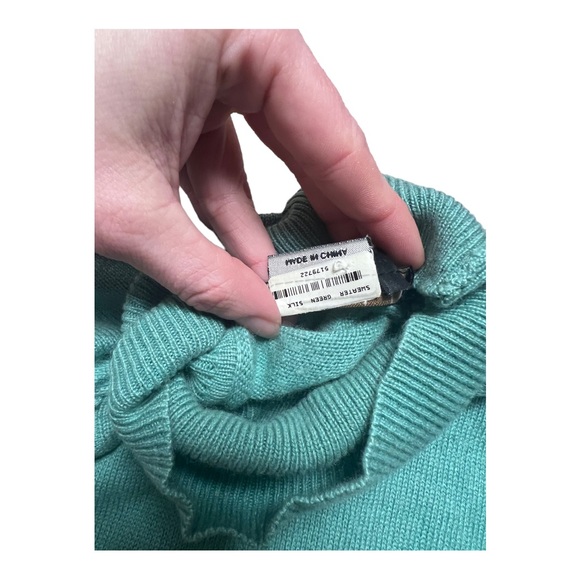 Y2K BCBGMAXAZRIA Silk, Cashmere Short Sleeve Turtleneck Sweater - Picture 12 of 12